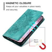 For Samsung Galaxy S25 Ultra 5G Totem Embossed Magnetic Leather Phone Case(Green)