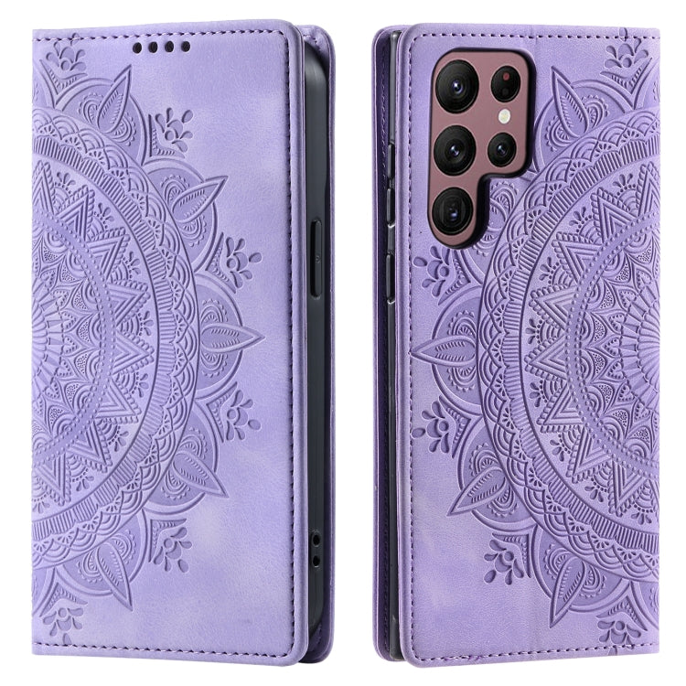 For Samsung Galaxy S25 Ultra 5G Totem Embossed Magnetic Leather Phone Case(Purple) - Galaxy S25 Ultra 5G Cases by PMC Jewellery | Online Shopping South Africa | PMC Jewellery | Buy Now Pay Later Mobicred