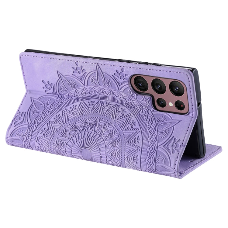 For Samsung Galaxy S25 Ultra 5G Totem Embossed Magnetic Leather Phone Case(Purple) - Galaxy S25 Ultra 5G Cases by PMC Jewellery | Online Shopping South Africa | PMC Jewellery | Buy Now Pay Later Mobicred