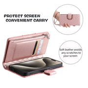 For Samsung Galaxy S25 5G Glitter Lattice Zipper Wallet Leather Phone Case(Rose Gold)
