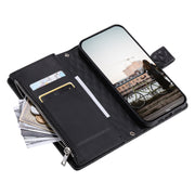 For Samsung Galaxy S25+ 5G Glitter Lattice Zipper Wallet Leather Phone Case(Black)