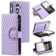For Samsung Galaxy S25+ 5G Glitter Lattice Zipper Wallet Leather Phone Case(Purple) - Galaxy S25+ 5G Cases by PMC TechLife | Online Shopping South Africa | PMC TechLife | Buy Now Pay Later Mobicred