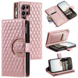 For Samsung Galaxy S25 Ultra 5G Glitter Lattice Zipper Wallet Leather Phone Case(Rose Gold) - Galaxy S25 Ultra 5G Cases by PMC TechLife | Online Shopping South Africa | PMC TechLife | Buy Now Pay Later Mobicred