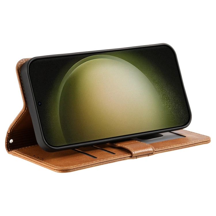 For Samsung Galaxy S25 5G Simple 6-Card Wallet Leather Phone Case(Brown) - Galaxy S25 5G Cases by PMC TechLife | Online Shopping South Africa | PMC TechLife | Buy Now Pay Later Mobicred