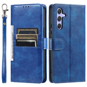 For Samsung Galaxy S25 5G Simple 6-Card Wallet Leather Phone Case(Blue)