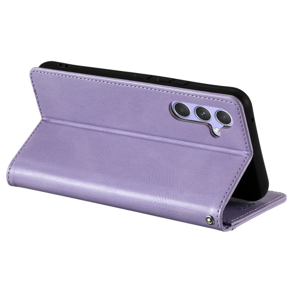 For Samsung Galaxy S25 5G Simple 6-Card Wallet Leather Phone Case(Purple)