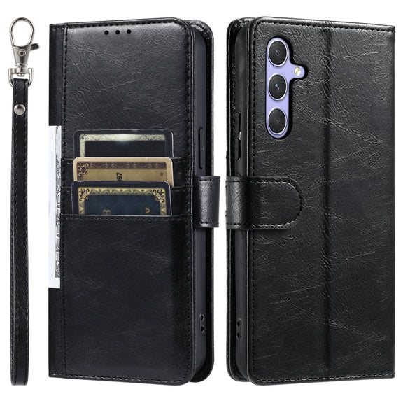 For Samsung Galaxy S25 5G Simple 6-Card Wallet Leather Phone Case(Black)