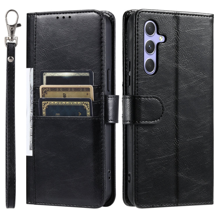 For Samsung Galaxy S25 5G Simple 6-Card Wallet Leather Phone Case(Black)