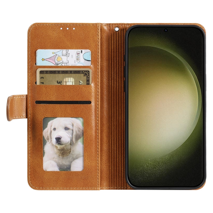 For Samsung Galaxy S25+ 5G Simple 6-Card Wallet Leather Phone Case(Brown) - Galaxy S25+ 5G Cases by PMC TechLife | Online Shopping South Africa | PMC TechLife | Buy Now Pay Later Mobicred