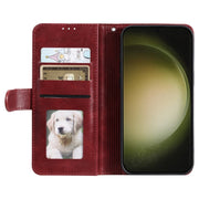 For Samsung Galaxy S25+ 5G Simple 6-Card Wallet Leather Phone Case(Wine Red)