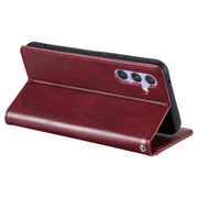 For Samsung Galaxy S25+ 5G Simple 6-Card Wallet Leather Phone Case(Wine Red)