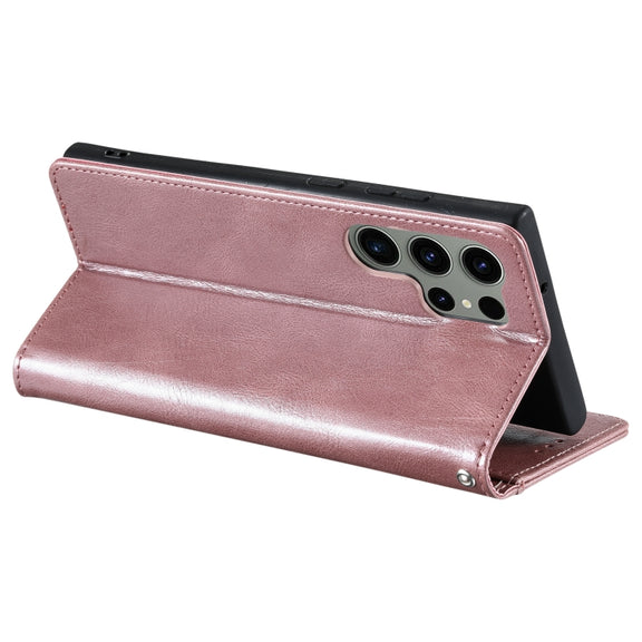 For Samsung Galaxy S25 Ultra 5G Simple 6-Card Wallet Leather Phone Case(Rose Gold)
