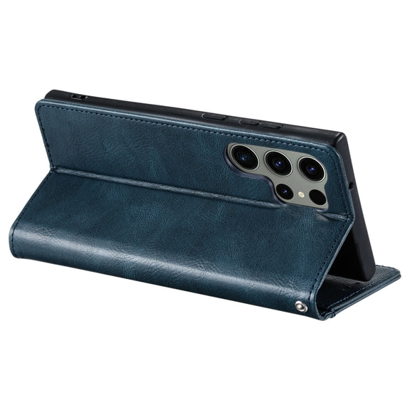 For Samsung Galaxy S25 Ultra 5G Simple 6-Card Wallet Leather Phone Case(Navy Blue)