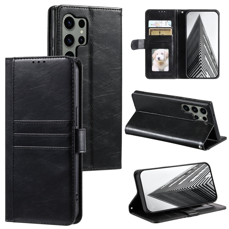 For Samsung Galaxy S25 Ultra 5G Simple 6-Card Wallet Leather Phone Case(Black) - Galaxy S25 Ultra 5G Cases by PMC TechLife | Online Shopping South Africa | PMC TechLife | Buy Now Pay Later Mobicred
