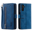 For Samsung Galaxy S25 5G Nine Card Zipper Bag Leather Phone Case with Lanyard(Blue) - Galaxy S25 5G Cases by PMC TechLife | Online Shopping South Africa | PMC TechLife | Buy Now Pay Later Mobicred