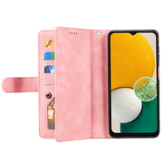 For Samsung Galaxy S25 5G Nine Card Zipper Bag Leather Phone Case with Lanyard(Pink)