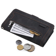 For Samsung Galaxy S25+ 5G Nine Card Zipper Bag Leather Phone Case with Lanyard(Black)
