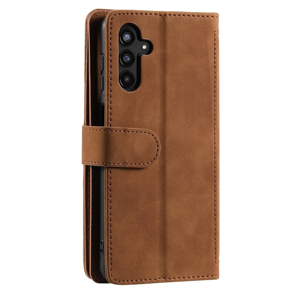 For Samsung Galaxy S25+ 5G Nine Card Zipper Bag Leather Phone Case with Lanyard(Brown)