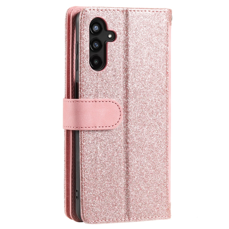For Samsung Galaxy S25+ 5G Nine Card Zipper Bag Leather Phone Case with Lanyard(Pink)
