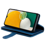 For Samsung Galaxy S25 Ultra 5G Nine Card Zipper Bag Leather Phone Case with Lanyard(Blue)