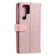 For Samsung Galaxy S25 Ultra 5G Nine Card Zipper Bag Leather Phone Case with Lanyard(Pink)