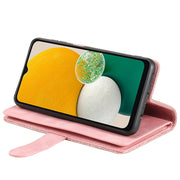 For Samsung Galaxy S25 Ultra 5G Nine Card Zipper Bag Leather Phone Case with Lanyard(Pink)