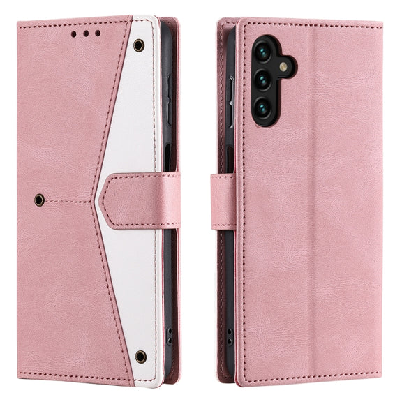For Samsung Galaxy S25 5G Nail Skin Feel Stitching Calf Texture Leather Phone Case(Rose Gold)