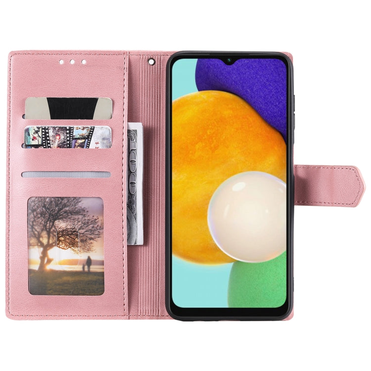 For Samsung Galaxy S25 5G Nail Skin Feel Stitching Calf Texture Leather Phone Case(Rose Gold)