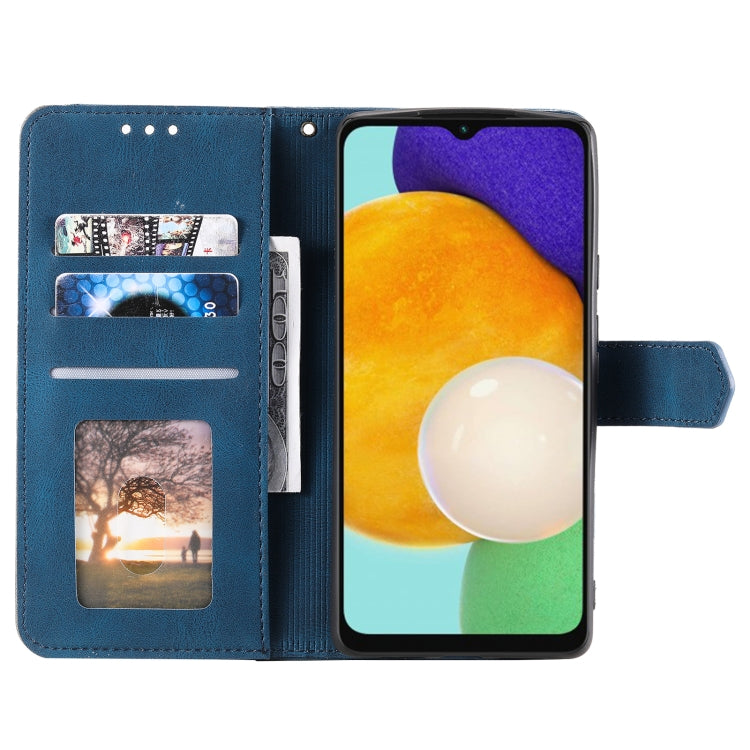 For Samsung Galaxy S25 5G Nail Skin Feel Stitching Calf Texture Leather Phone Case(Blue)