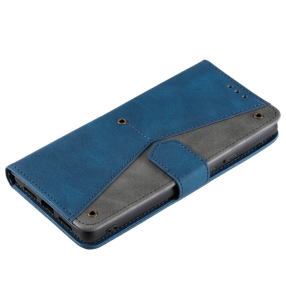 For Samsung Galaxy S25 5G Nail Skin Feel Stitching Calf Texture Leather Phone Case(Blue)