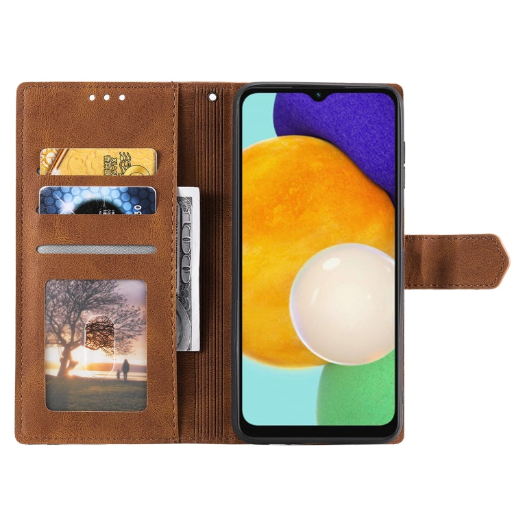 For Samsung Galaxy S25 5G Nail Skin Feel Stitching Calf Texture Leather Phone Case(Brown)