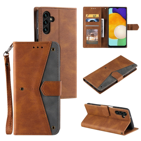For Samsung Galaxy S25 5G Nail Skin Feel Stitching Calf Texture Leather Phone Case(Brown)