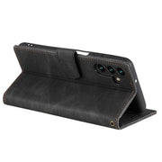 For Samsung Galaxy S25+ 5G Nail Skin Feel Stitching Calf Texture Leather Phone Case(Black)