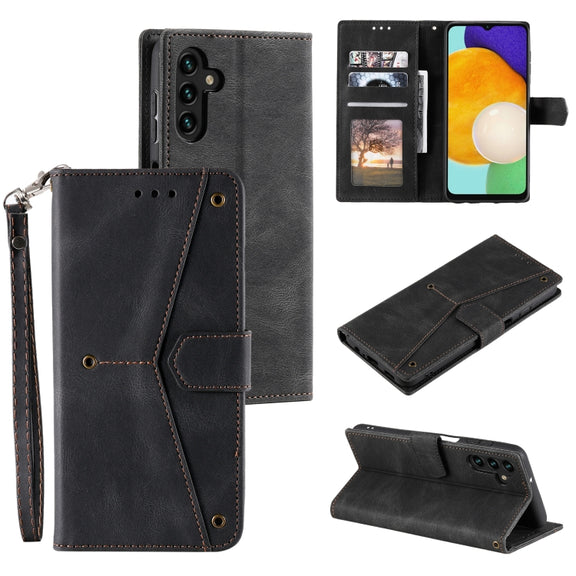 For Samsung Galaxy S25+ 5G Nail Skin Feel Stitching Calf Texture Leather Phone Case(Black)