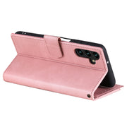 For Samsung Galaxy S25+ 5G Nail Skin Feel Stitching Calf Texture Leather Phone Case(Rose Gold)