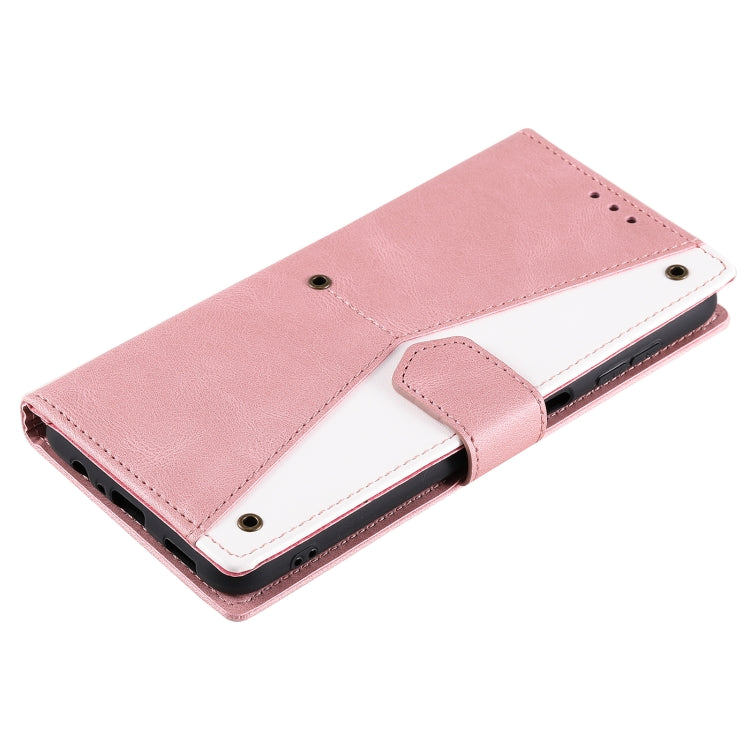 For Samsung Galaxy S25+ 5G Nail Skin Feel Stitching Calf Texture Leather Phone Case(Rose Gold)