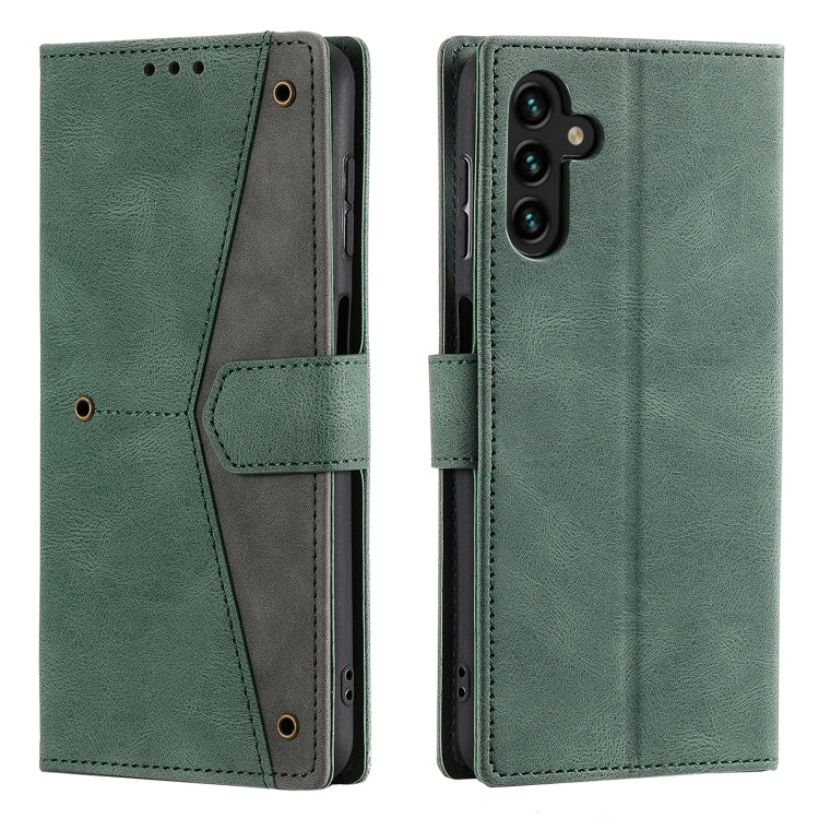 For Samsung Galaxy S25+ 5G Nail Skin Feel Stitching Calf Texture Leather Phone Case(Green)