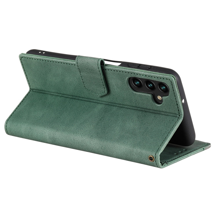 For Samsung Galaxy S25+ 5G Nail Skin Feel Stitching Calf Texture Leather Phone Case(Green) - Galaxy S25+ 5G Cases by PMC TechLife | Online Shopping South Africa | PMC TechLife | Buy Now Pay Later Mobicred