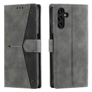 For Samsung Galaxy S25+ 5G Nail Skin Feel Stitching Calf Texture Leather Phone Case(Grey)