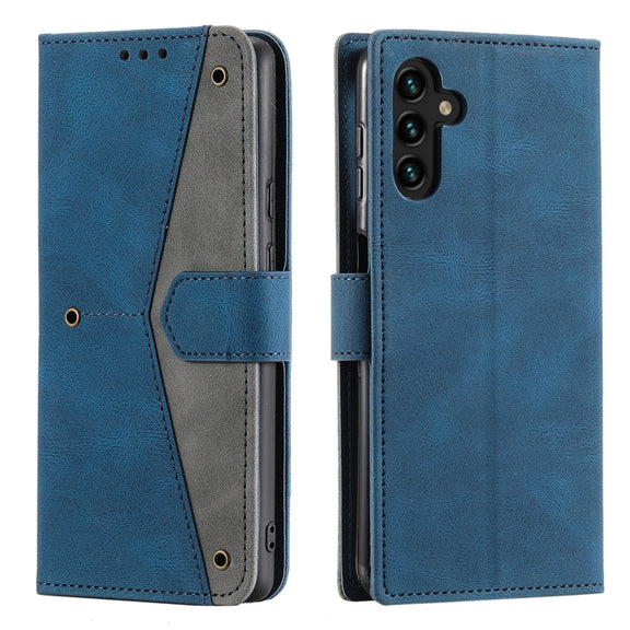 For Samsung Galaxy S25+ 5G Nail Skin Feel Stitching Calf Texture Leather Phone Case(Blue)