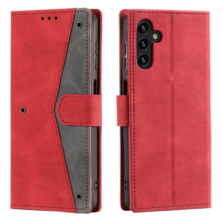 For Samsung Galaxy S25+ 5G Nail Skin Feel Stitching Calf Texture Leather Phone Case(Red)