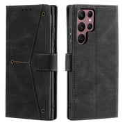 For Samsung Galaxy S25 Ultra 5G Nail Skin Feel Stitching Calf Texture Leather Phone Case(Black)