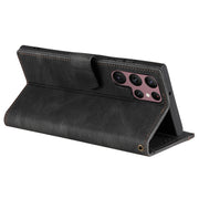 For Samsung Galaxy S25 Ultra 5G Nail Skin Feel Stitching Calf Texture Leather Phone Case(Black)