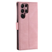 For Samsung Galaxy S25 Ultra 5G Nail Skin Feel Stitching Calf Texture Leather Phone Case(Rose Gold)
