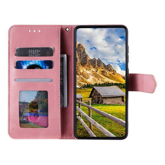 For Samsung Galaxy S25 Ultra 5G Nail Skin Feel Stitching Calf Texture Leather Phone Case(Rose Gold)