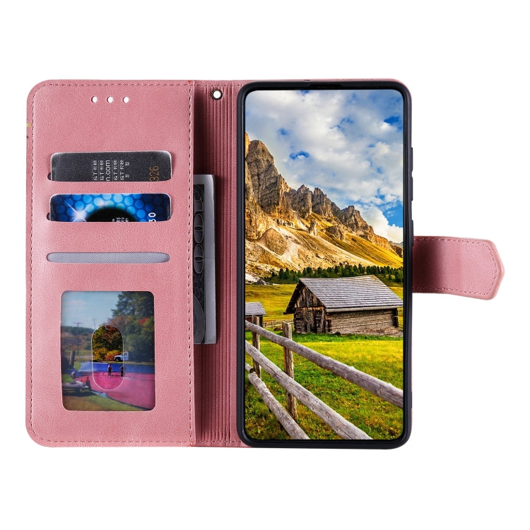 For Samsung Galaxy S25 Ultra 5G Nail Skin Feel Stitching Calf Texture Leather Phone Case(Rose Gold)