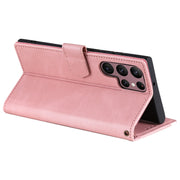 For Samsung Galaxy S25 Ultra 5G Nail Skin Feel Stitching Calf Texture Leather Phone Case(Rose Gold)