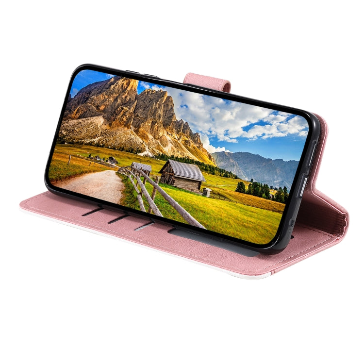 For Samsung Galaxy S25 Ultra 5G Nail Skin Feel Stitching Calf Texture Leather Phone Case(Rose Gold)
