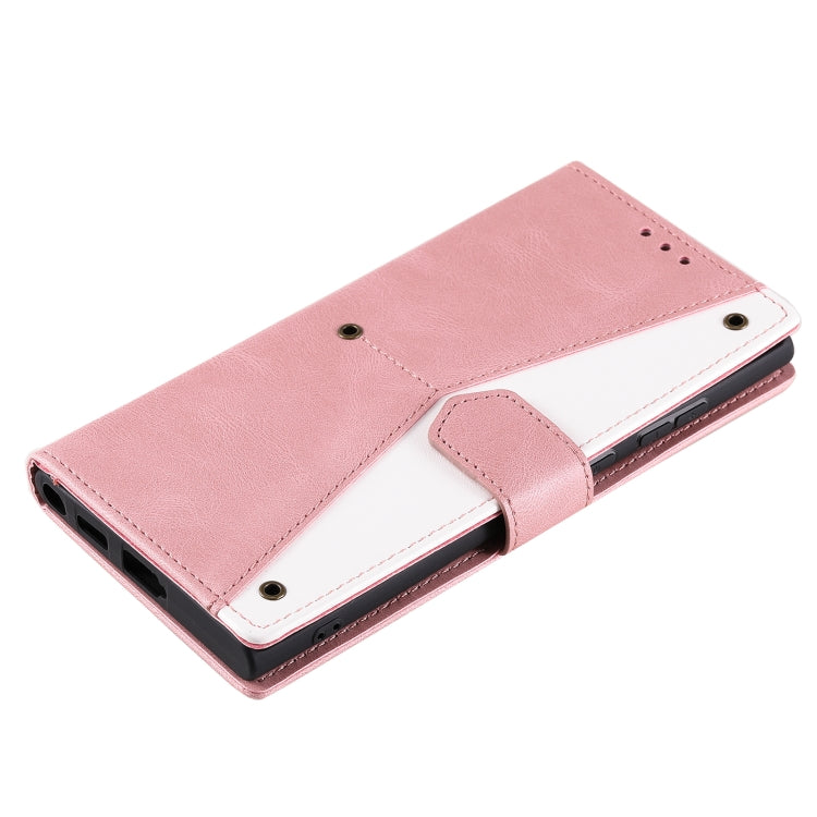For Samsung Galaxy S25 Ultra 5G Nail Skin Feel Stitching Calf Texture Leather Phone Case(Rose Gold)
