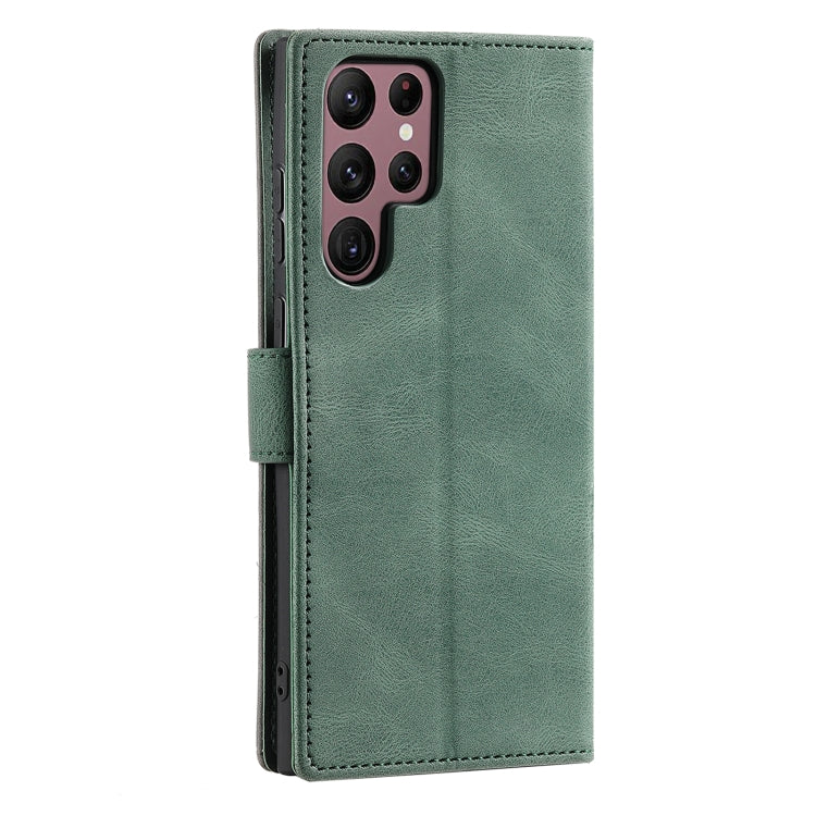 For Samsung Galaxy S25 Ultra 5G Nail Skin Feel Stitching Calf Texture Leather Phone Case(Green)